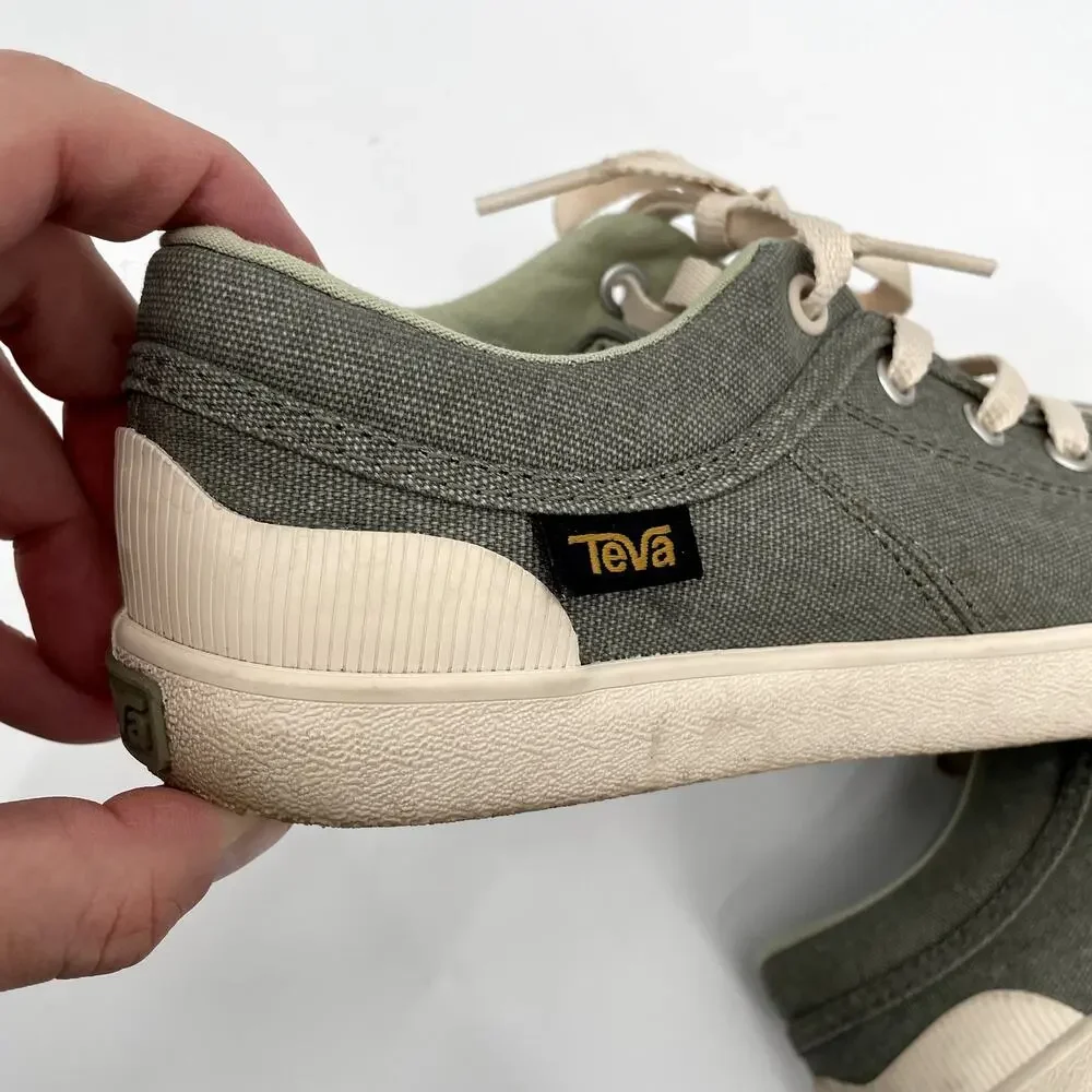 TEVA Freewheel Canvas Lace Up Sneakers in Desert Sage // 7